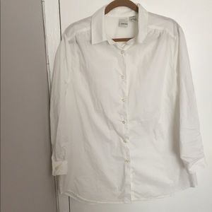 NEW Roaman's White Button Down Shirt Large